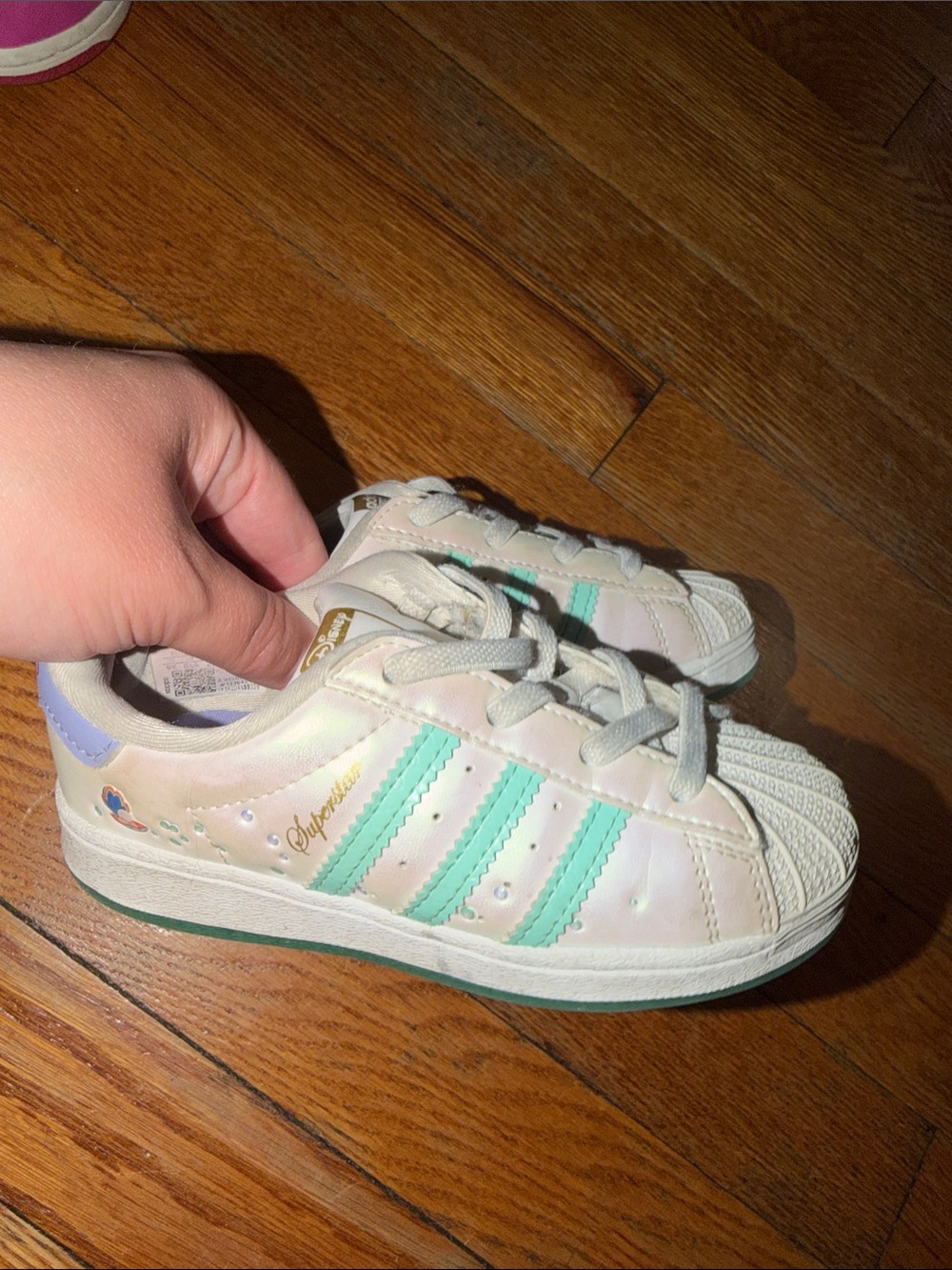 Toddler little girls Ariel adidas sneakers